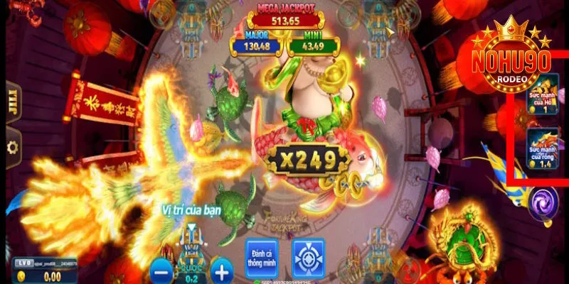Bắn Cá Jackpot Nohu90 - Săn Sinh Vật Biển Nhận Kho Báu Lớn 4 Rất nhiều vũ khí và tính năng hỗ trợ người chơi săn thưởng