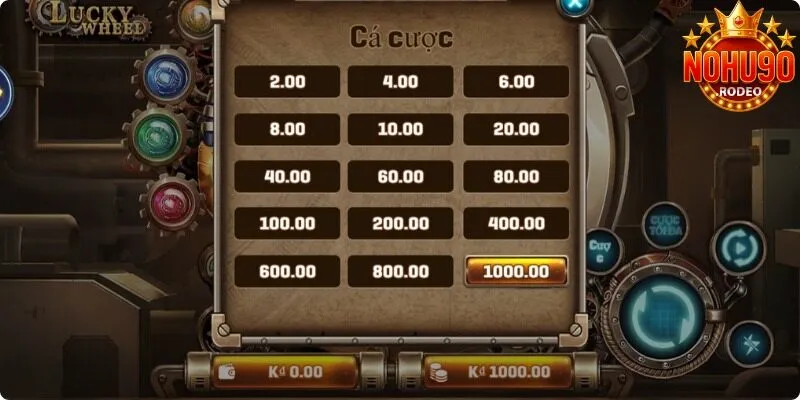 Hũ Vòng Quay May Mắn - Bom Tấn Slots Tại Điểm Cược Nohu90 4 Trò chơi có nhiều mức cược
